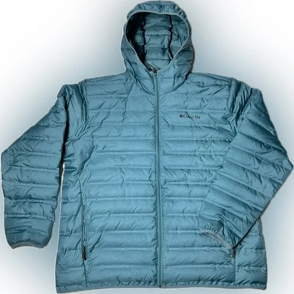 Columbia Men's Silver Falls Down Hooded Jacket Teal. size XXL PreLoved - Picture 2 of 9